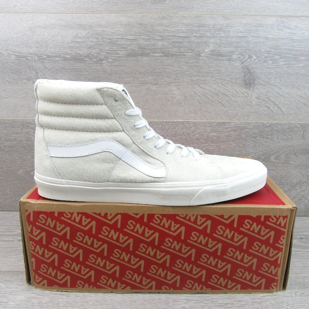 Vans Sk8-Hi Suede Sneakers Mens Size 13 Blanc De Blanc NEW - Picture 2 of 16